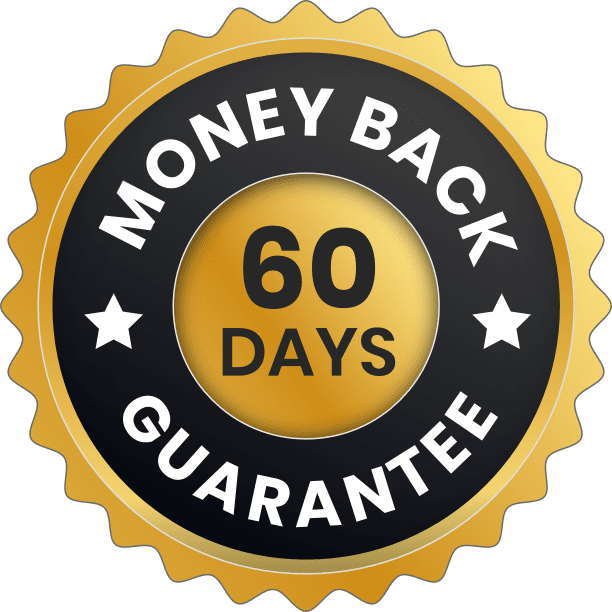 Seller-advertised 60-day money-back guarantee badge