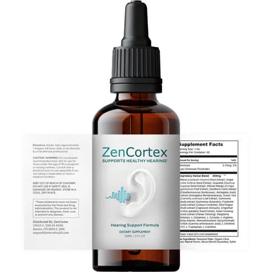 ZenCortex Supplement Facts panel